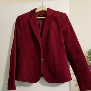 Burgundy velvet blazer/ jacket